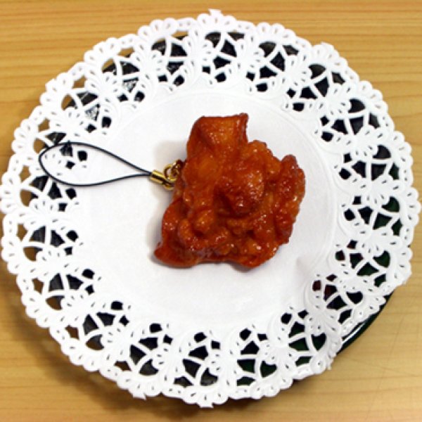 食品サンプル ストラップ＆キーホルダー からあげ（中）
