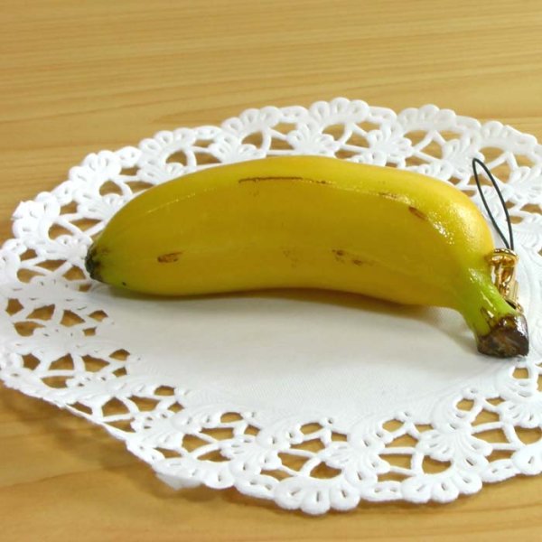 画像1: 食品サンプル ストラップ＆キーホルダー　バナナ（１本） (1)